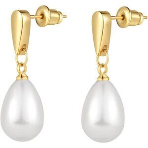 Elegant Pearl Droplet Earrings – Gold & Pearl Hypoallergenic Statement Jewelry